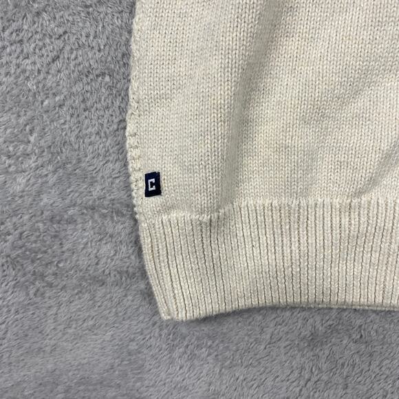 Chaps Sweater Mens Medium Fisherman Beige Henley Mock‎ Neck Pullover Neutral - Picture 7 of 10